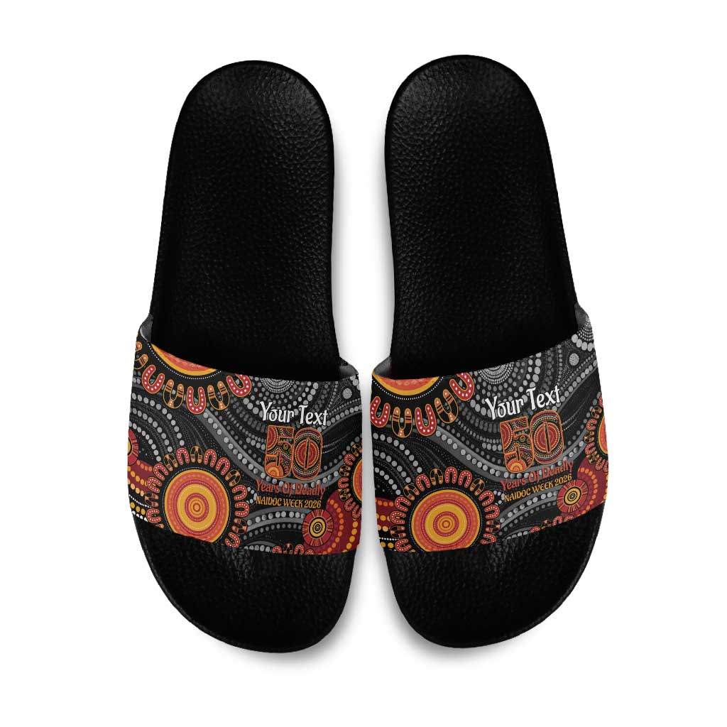 NAIDOC Week 50 Years Deadly Personalised Slide Sandals Aboriginal Art