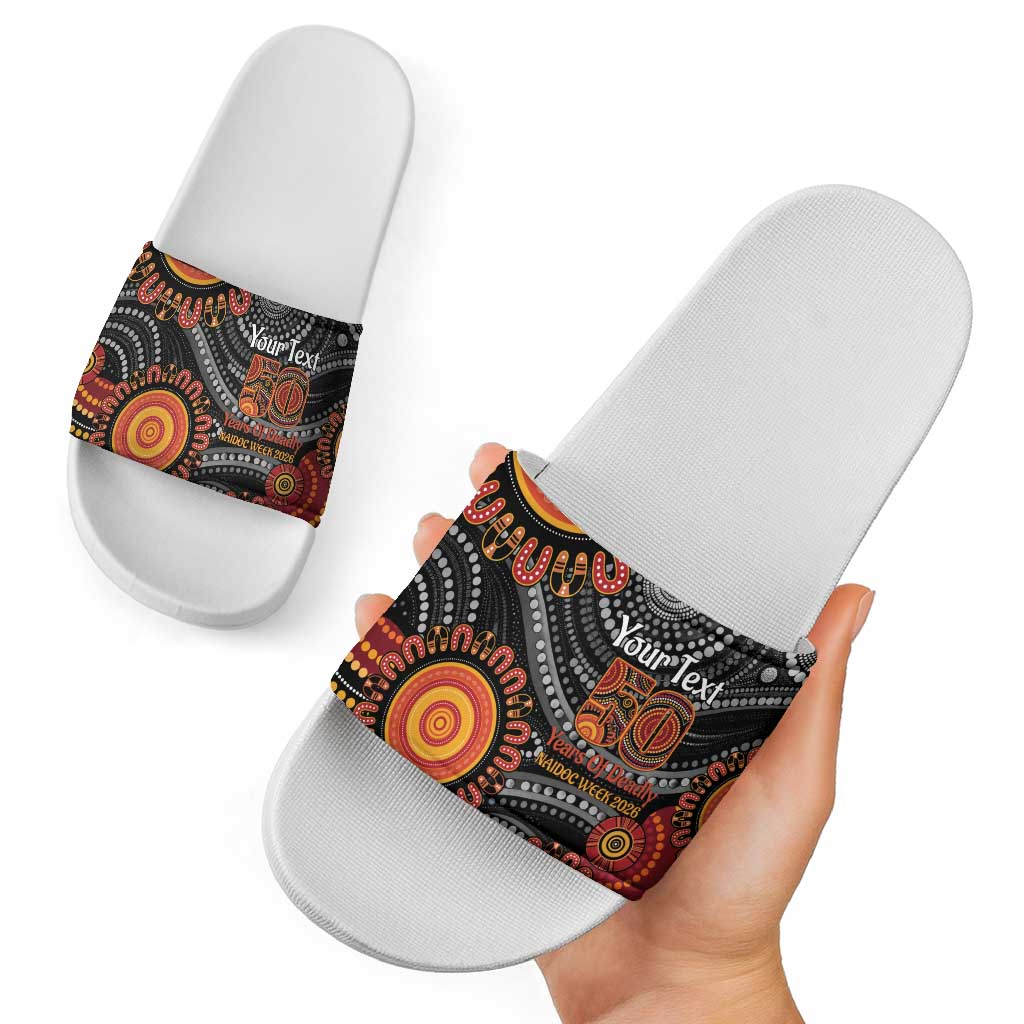 NAIDOC Week 50 Years Deadly Personalised Slide Sandals Aboriginal Art
