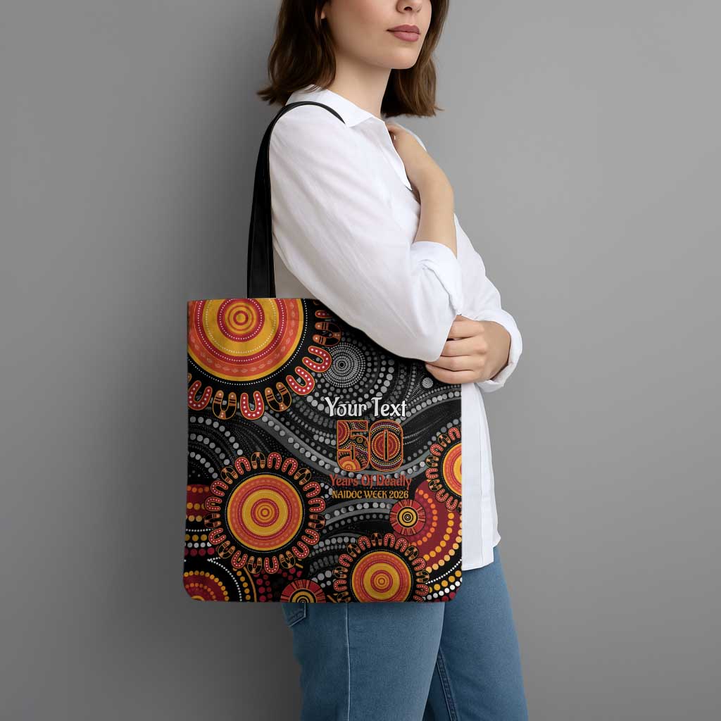 NAIDOC Week 50 Years Deadly Personalised Tote Bag Aboriginal Art