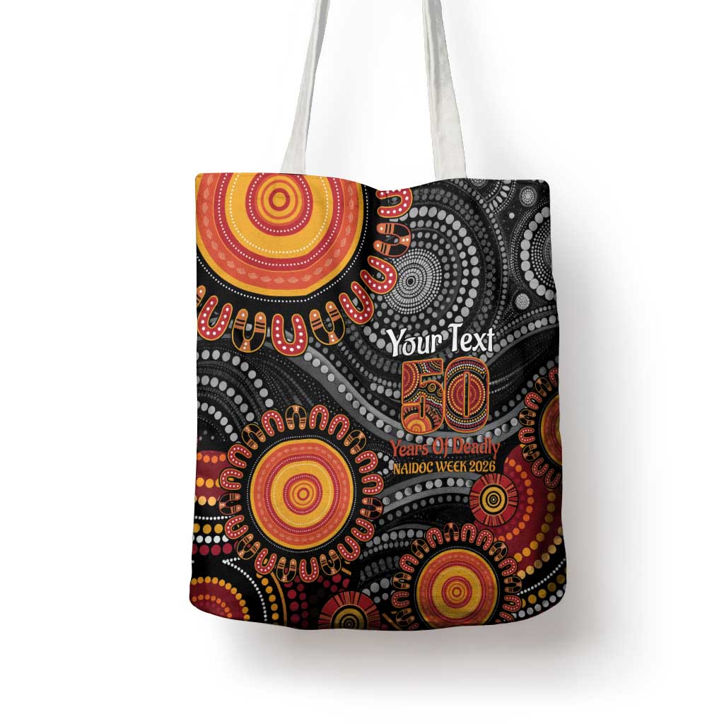 NAIDOC Week 50 Years Deadly Personalised Tote Bag Aboriginal Art