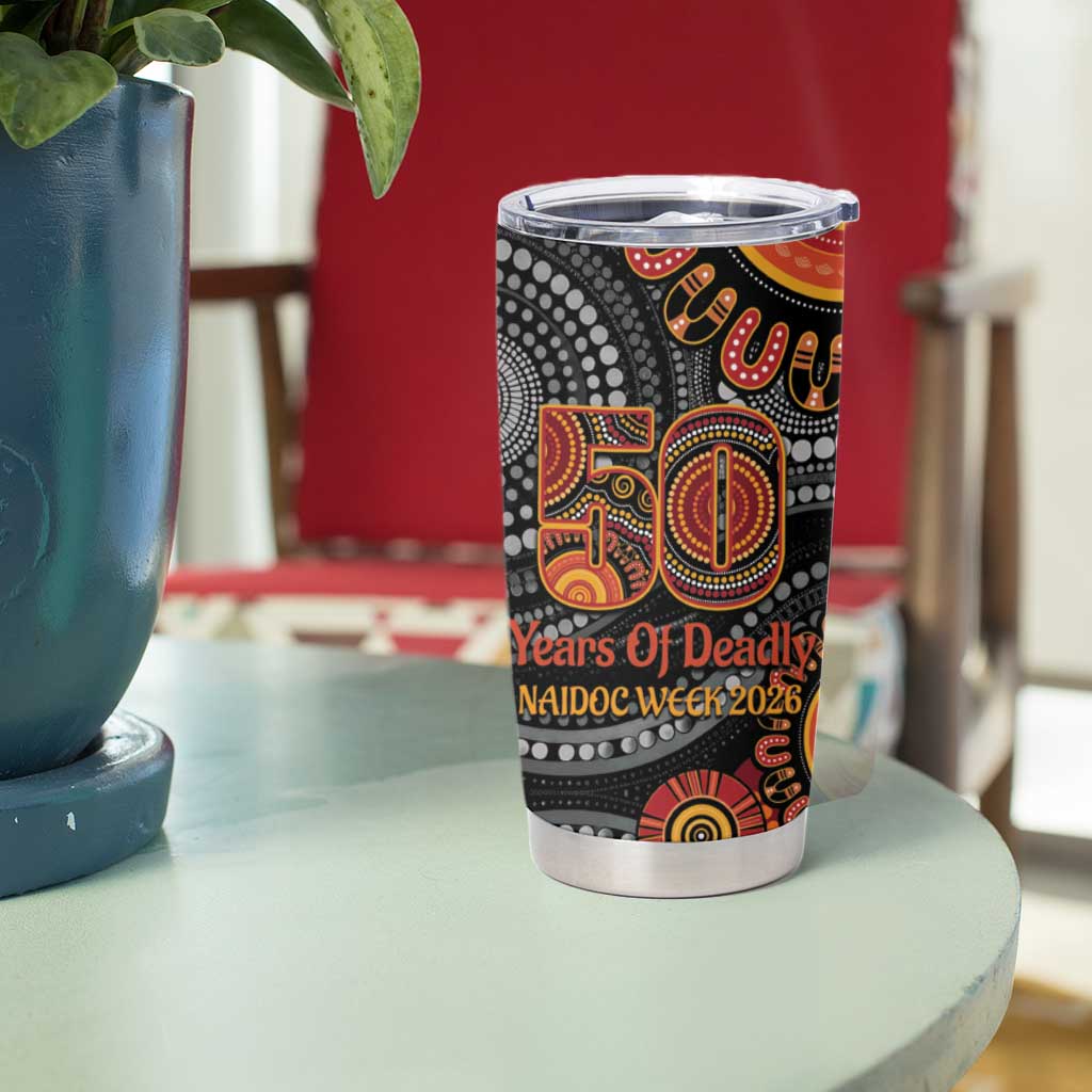 NAIDOC Week 50 Years Deadly Personalised Tumbler Cup Aboriginal Art