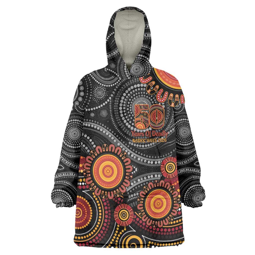 NAIDOC Week 50 Years Deadly Personalised Wearable Blanket Hoodie Aboriginal Art
