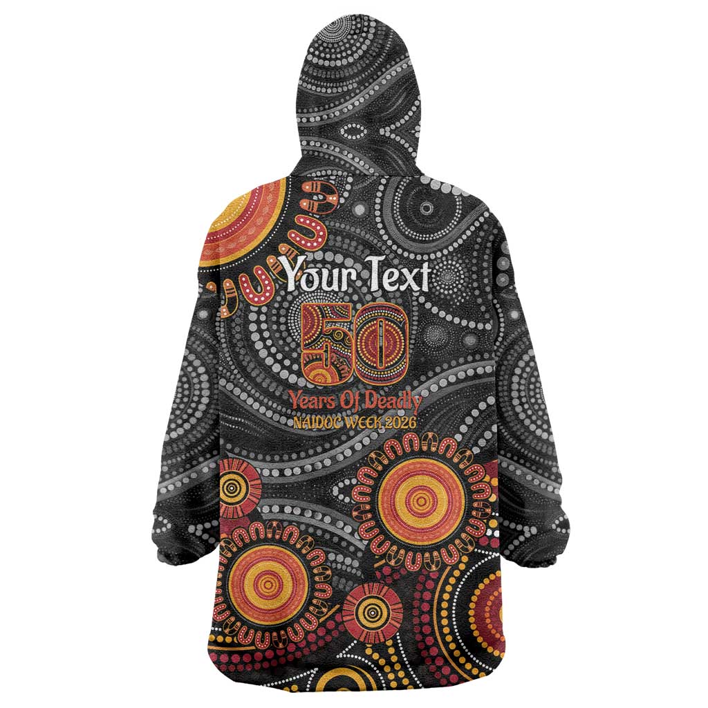 NAIDOC Week 50 Years Deadly Personalised Wearable Blanket Hoodie Aboriginal Art