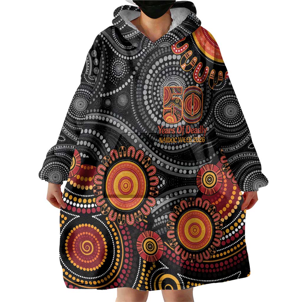 NAIDOC Week 50 Years Deadly Personalised Wearable Blanket Hoodie Aboriginal Art
