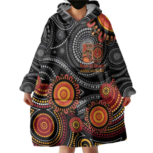 NAIDOC Week 50 Years Deadly Personalised Wearable Blanket Hoodie Aboriginal Art