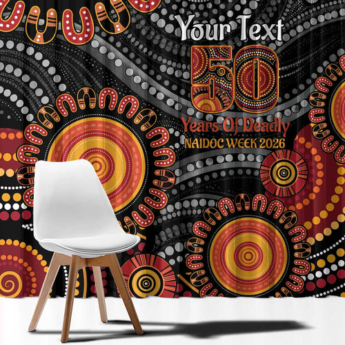 NAIDOC Week 50 Years Deadly Personalised Window Curtain Aboriginal Art