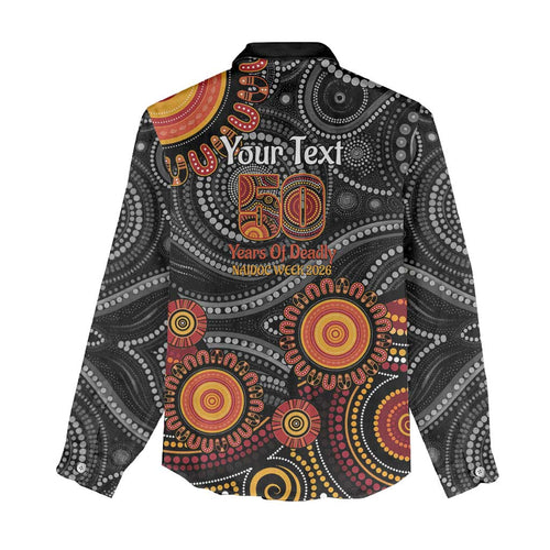 NAIDOC Week 50 Years Deadly Personalised Women Casual Shirt Aboriginal Art