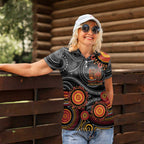 NAIDOC Week 50 Years Deadly Personalised Women Polo Shirt Aboriginal Art