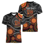 NAIDOC Week 50 Years Deadly Personalised Women V-Neck T-Shirt Aboriginal Art