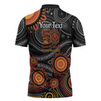 NAIDOC Week 50 Years Deadly Personalised Zipper Polo Shirt Aboriginal Art