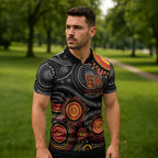 NAIDOC Week 50 Years Deadly Personalised Zipper Polo Shirt Aboriginal Art
