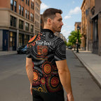 NAIDOC Week 50 Years Deadly Personalised Zipper Polo Shirt Aboriginal Art