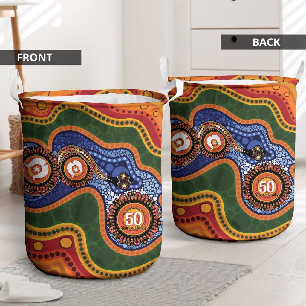 Australia NAIDOC Week 2026 Laundry Basket 50 Years of Deadly Dhari Snake Aboriginal Art