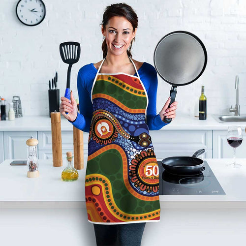 Australia NAIDOC Week 2026 Apron 50 Years of Deadly Dhari Snake Aboriginal Art