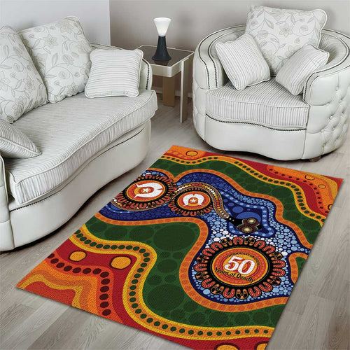 Australia NAIDOC Week 2026 Area Rug 50 Years of Deadly Dhari Snake Aboriginal Art