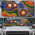 Australia NAIDOC Week 2026 Auto Sun Shade 50 Years of Deadly Dhari Snake Aboriginal Art