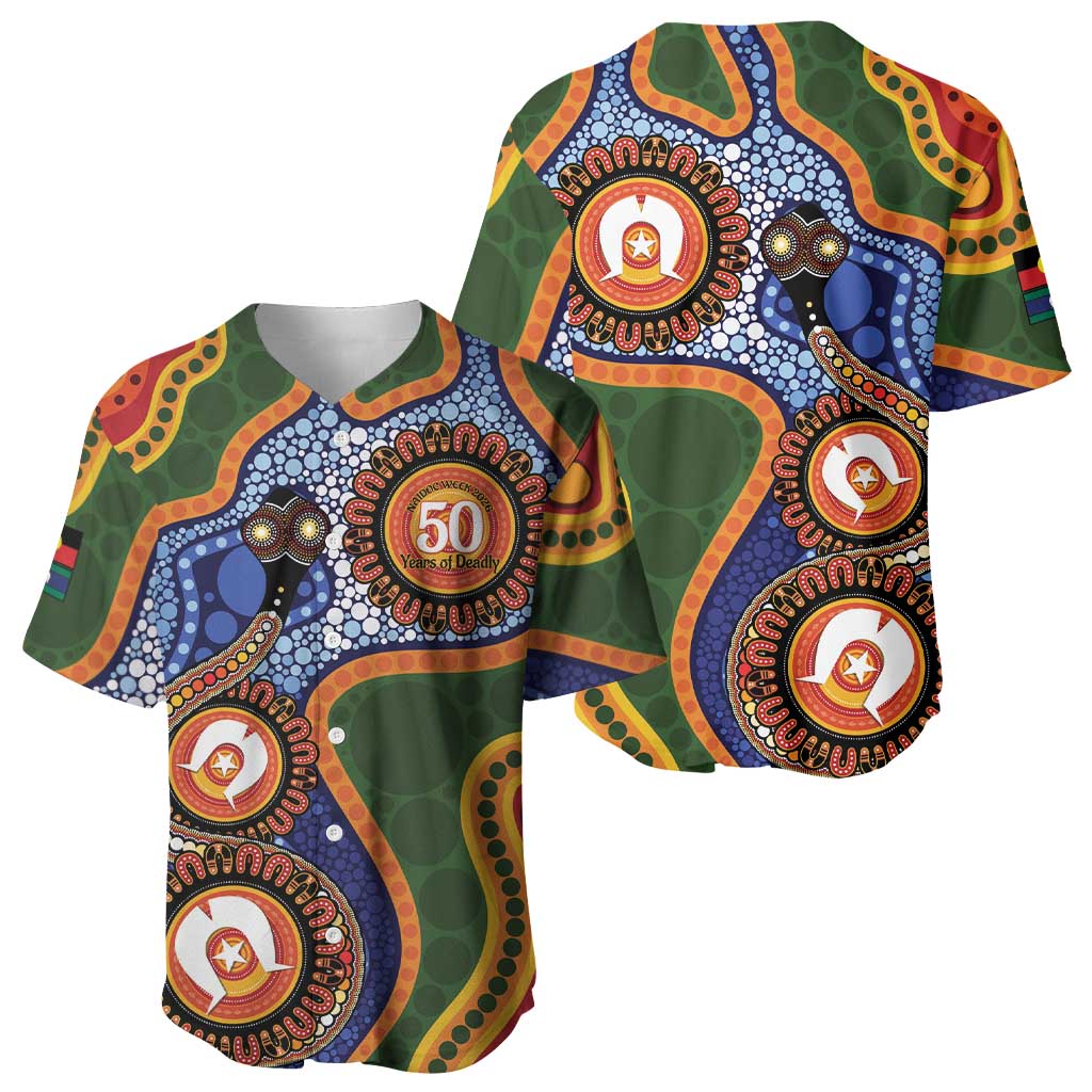 Australia NAIDOC Week 2026 Baseball Jersey 50 Years of Deadly Dhari Snake Aboriginal Art