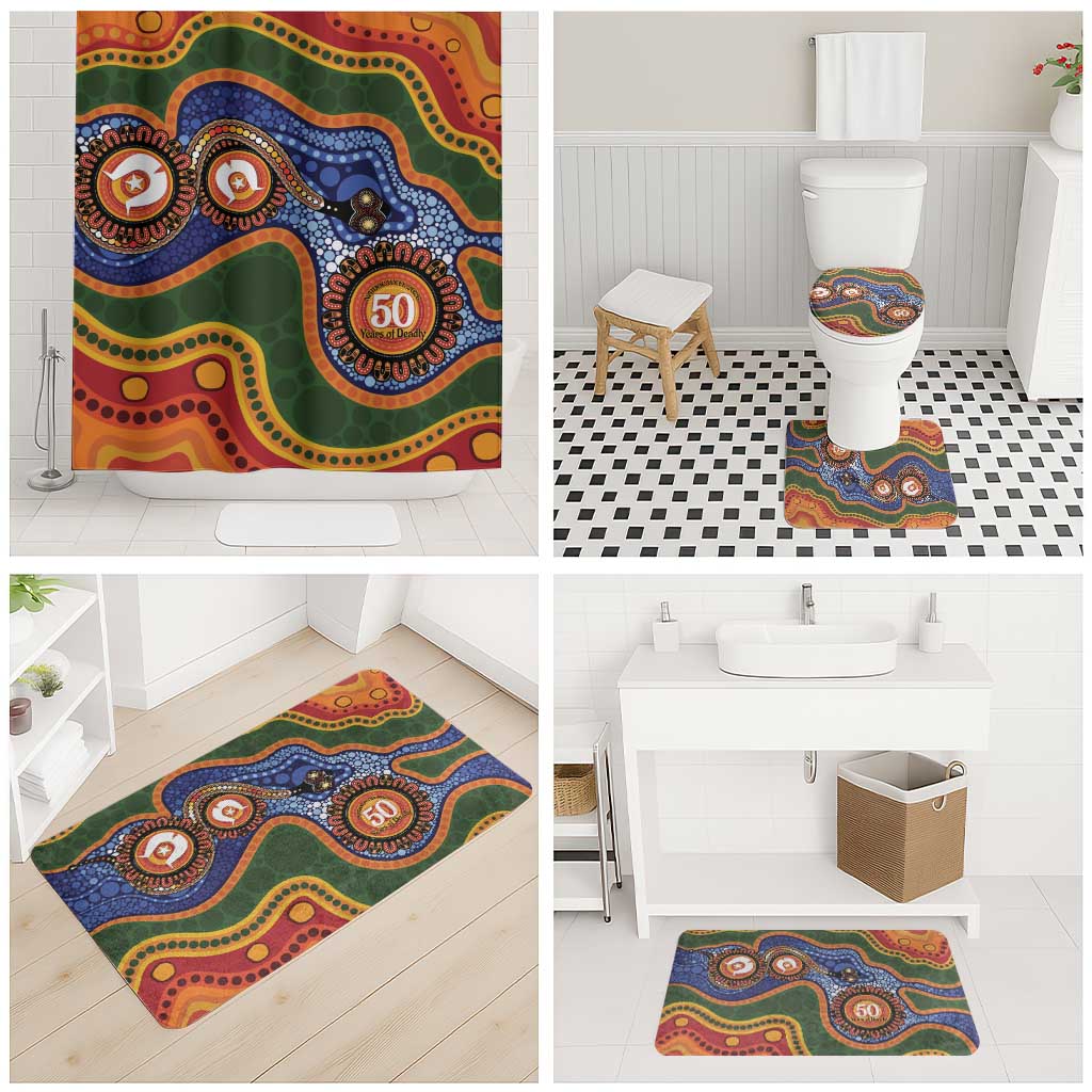 Australia NAIDOC Week 2026 Bathroom Set 50 Years of Deadly Dhari Snake Aboriginal Art