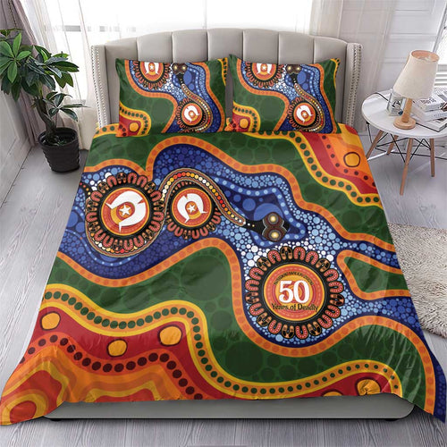 Australia NAIDOC Week 2026 Bedding Set 50 Years of Deadly Dhari Snake Aboriginal Art