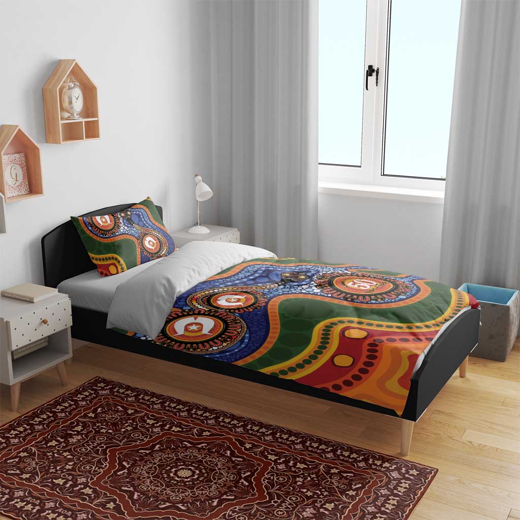 Australia NAIDOC Week 2026 Bedding Set 50 Years of Deadly Dhari Snake Aboriginal Art