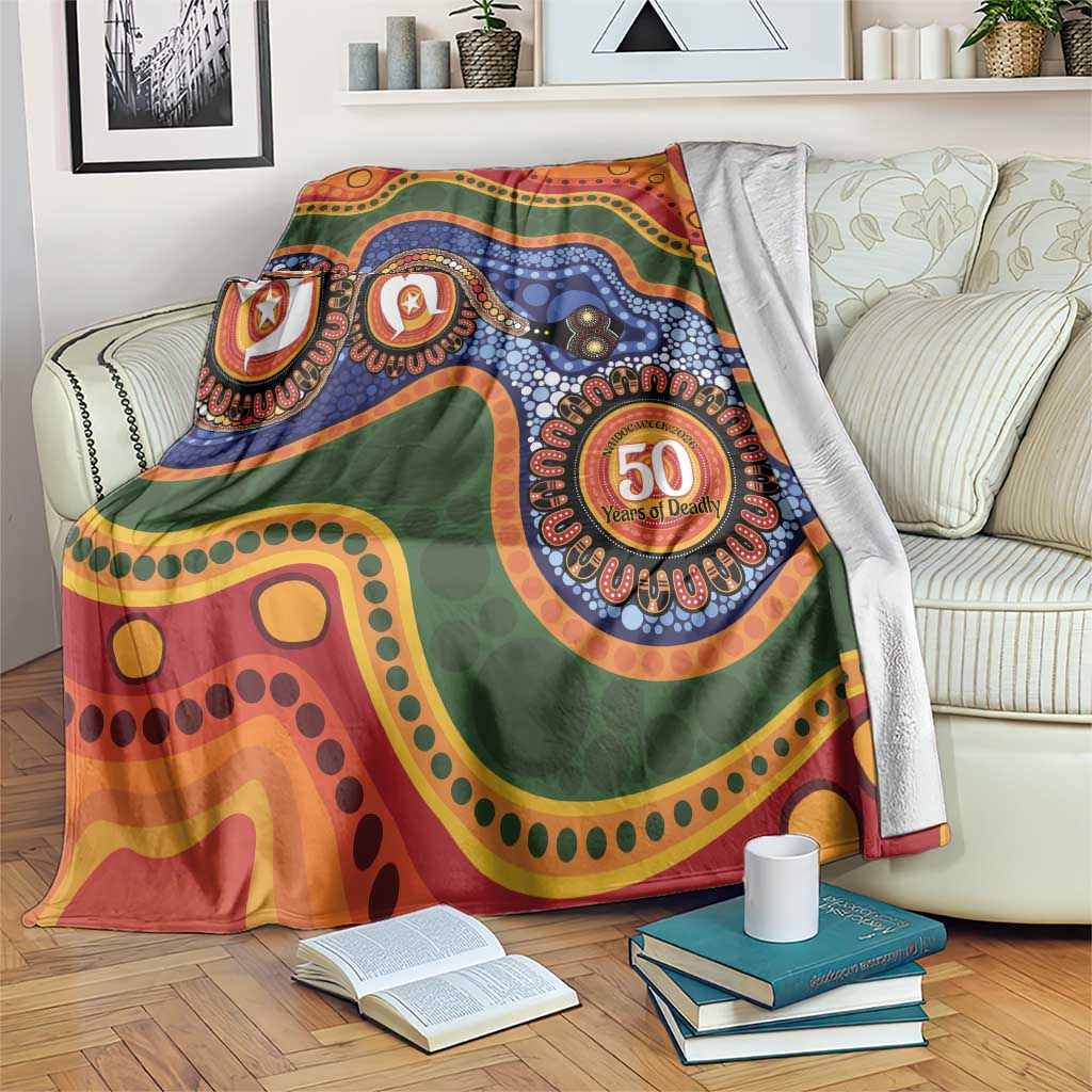 Australia NAIDOC Week 2026 Blanket 50 Years of Deadly Dhari Snake Aboriginal Art