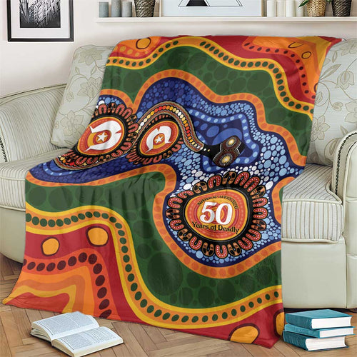 Australia NAIDOC Week 2026 Blanket 50 Years of Deadly Dhari Snake Aboriginal Art