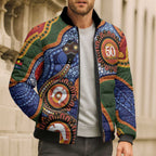 Australia NAIDOC Week 2026 Bomber Puffer Jacket 50 Years of Deadly Dhari Snake Aboriginal Art