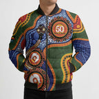 Australia NAIDOC Week 2026 Bomber Puffer Jacket 50 Years of Deadly Dhari Snake Aboriginal Art