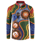 Australia NAIDOC Week 2026 Button Sweatshirt 50 Years of Deadly Dhari Snake Aboriginal Art