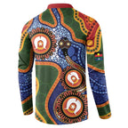 Australia NAIDOC Week 2026 Button Sweatshirt 50 Years of Deadly Dhari Snake Aboriginal Art