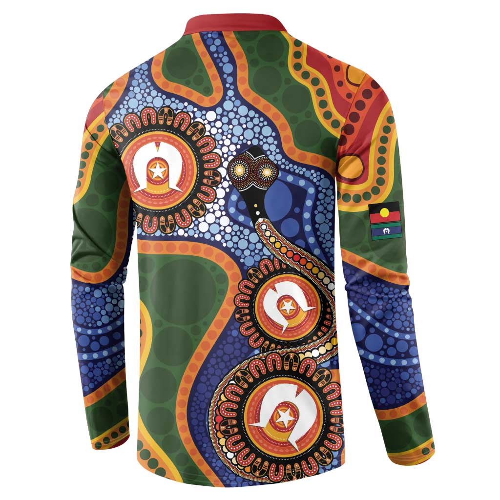 Australia NAIDOC Week 2026 Button Sweatshirt 50 Years of Deadly Dhari Snake Aboriginal Art