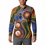 Australia NAIDOC Week 2026 Button Sweatshirt 50 Years of Deadly Dhari Snake Aboriginal Art