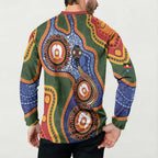 Australia NAIDOC Week 2026 Button Sweatshirt 50 Years of Deadly Dhari Snake Aboriginal Art
