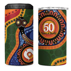 Australia NAIDOC Week 2026 4 in 1 Can Cooler Tumbler 50 Years of Deadly Dhari Snake Aboriginal Art