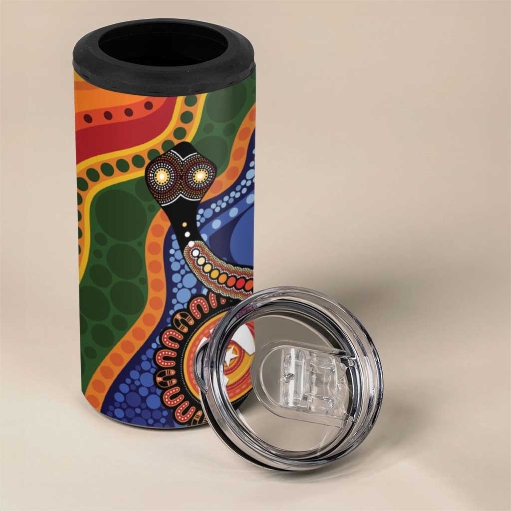 Australia NAIDOC Week 2026 4 in 1 Can Cooler Tumbler 50 Years of Deadly Dhari Snake Aboriginal Art