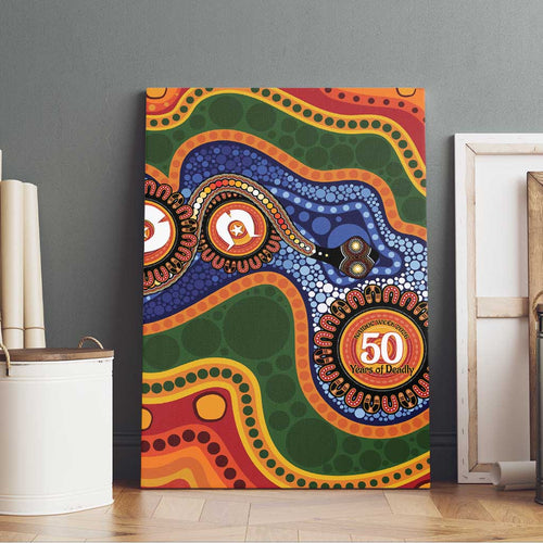 Australia NAIDOC Week 2026 Canvas Wall Art 50 Years of Deadly Dhari Snake Aboriginal Art