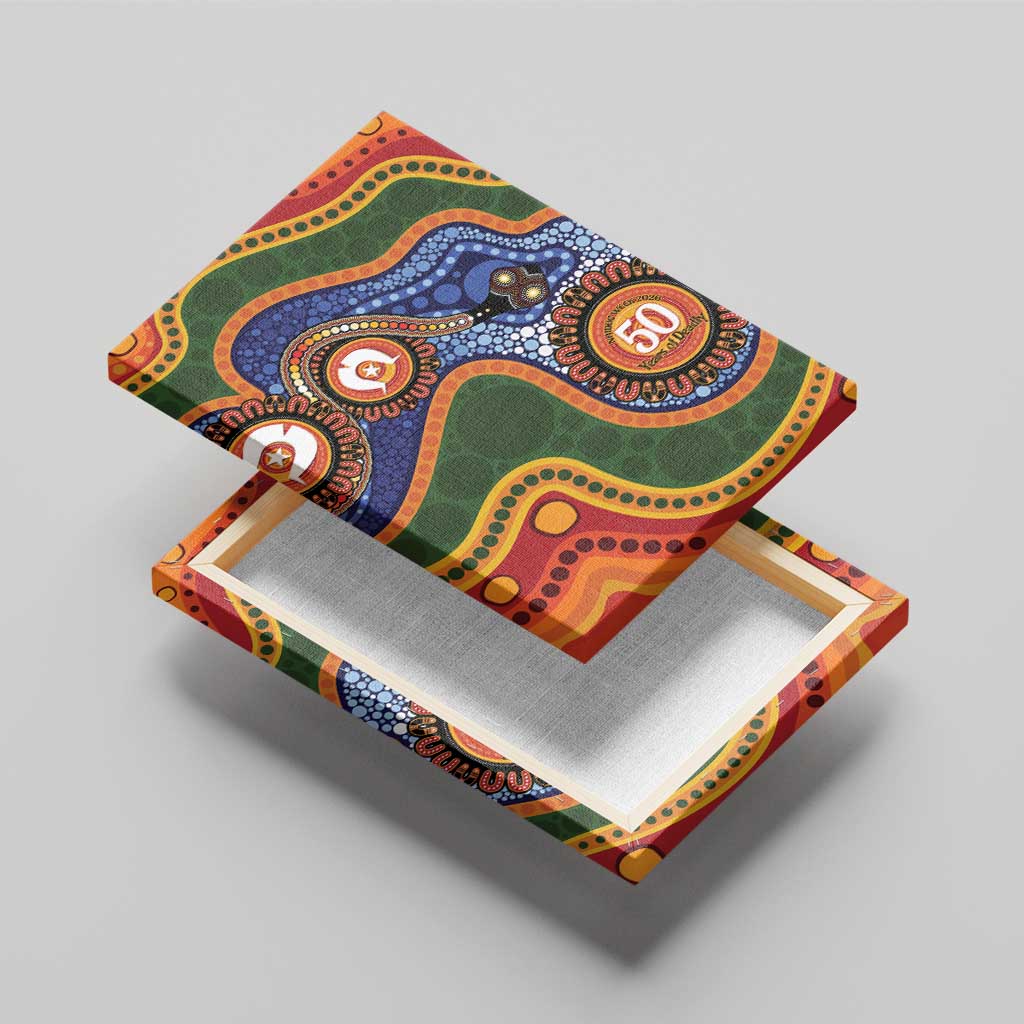 Australia NAIDOC Week 2026 Canvas Wall Art 50 Years of Deadly Dhari Snake Aboriginal Art