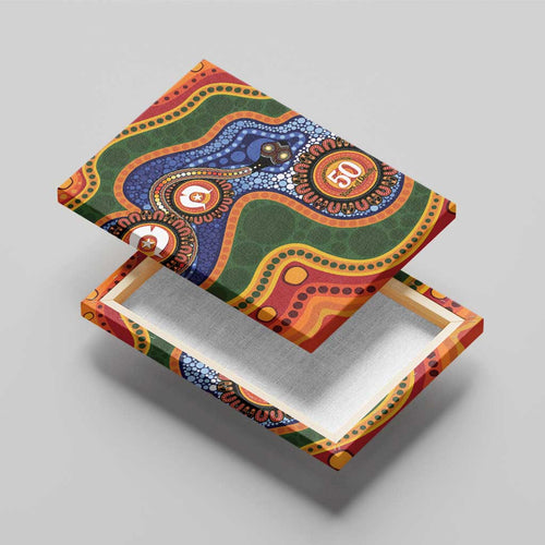 Australia NAIDOC Week 2026 Canvas Wall Art 50 Years of Deadly Dhari Snake Aboriginal Art