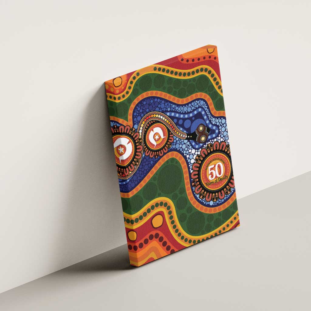 Australia NAIDOC Week 2026 Canvas Wall Art 50 Years of Deadly Dhari Snake Aboriginal Art