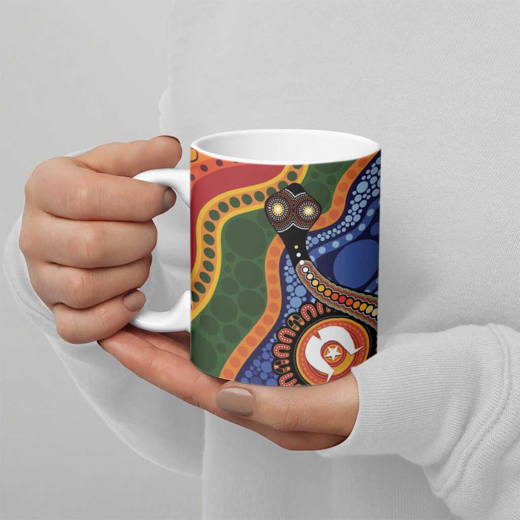 Australia NAIDOC Week 2026 Ceramic Mug 50 Years of Deadly Dhari Snake Aboriginal Art
