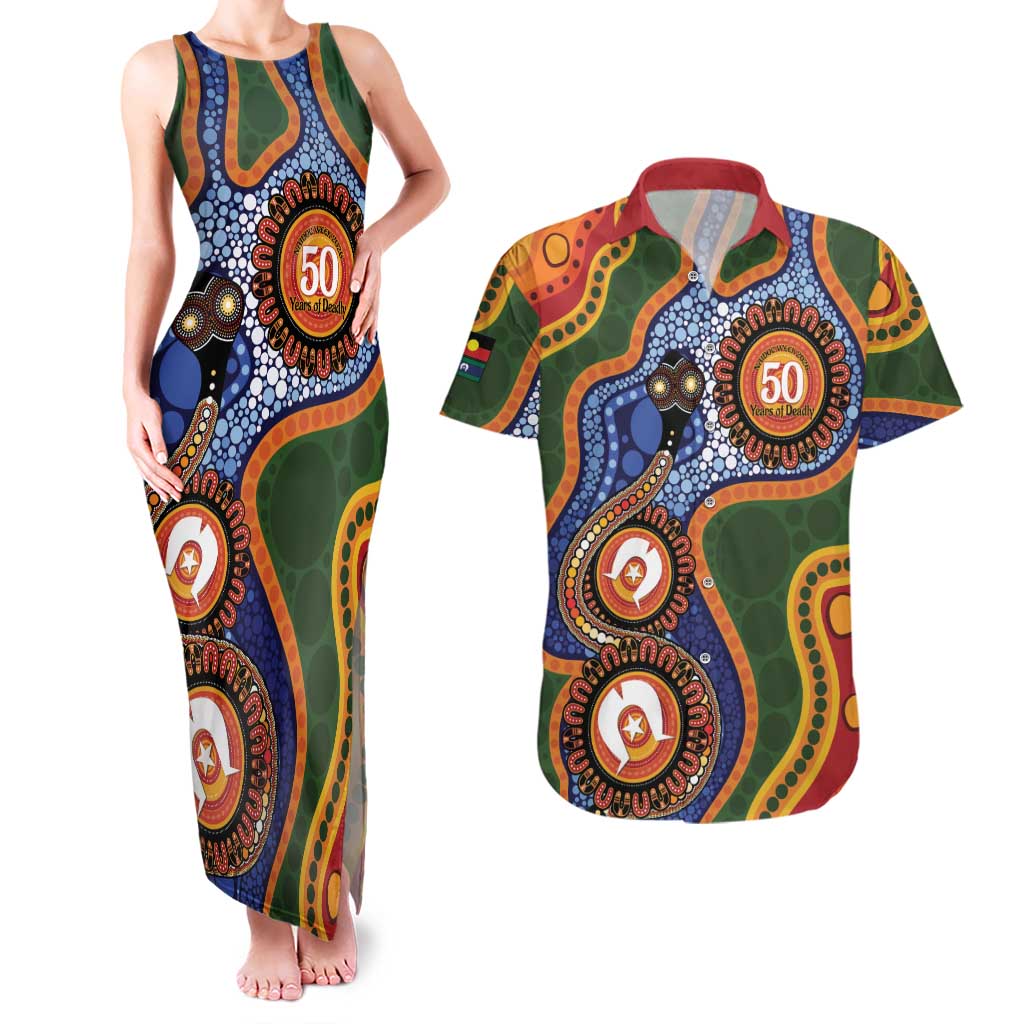 Australia NAIDOC Week 2026 Couples Matching Tank Maxi Dress and Hawaiian Shirt 50 Years of Deadly Dhari Snake Aboriginal Art