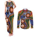 Australia NAIDOC Week 2026 Couples Matching Tank Maxi Dress and Long Sleeve Button Shirt 50 Years of Deadly Dhari Snake Aboriginal Art