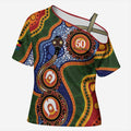 Australia NAIDOC Week 2026 Cross Shoulder Shirt 50 Years of Deadly Dhari Snake Aboriginal Art