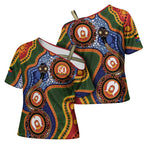 Australia NAIDOC Week 2026 Cross Shoulder Shirt 50 Years of Deadly Dhari Snake Aboriginal Art