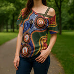 Australia NAIDOC Week 2026 Cross Shoulder Shirt 50 Years of Deadly Dhari Snake Aboriginal Art
