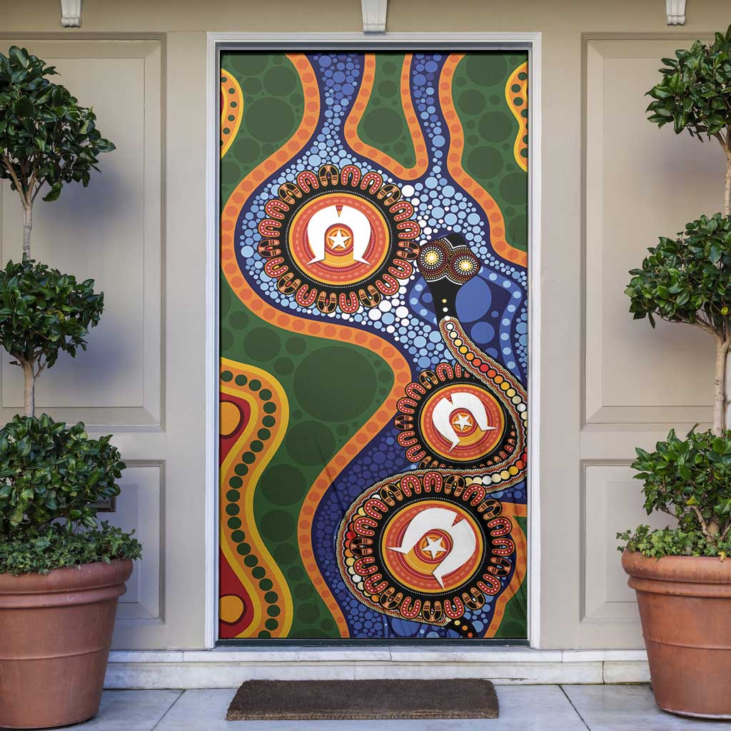 Australia NAIDOC Week 2026 Door Cover 50 Years of Deadly Dhari Snake Aboriginal Art