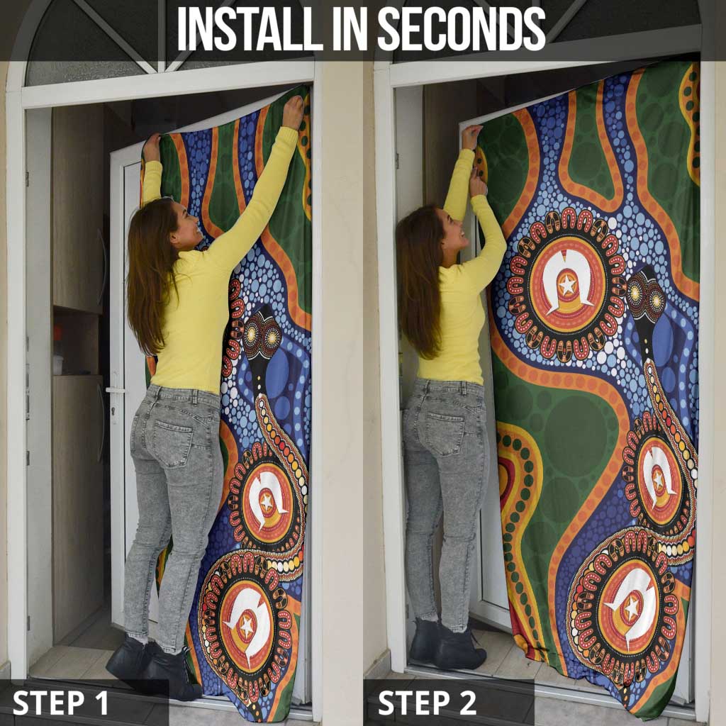 Australia NAIDOC Week 2026 Door Cover 50 Years of Deadly Dhari Snake Aboriginal Art