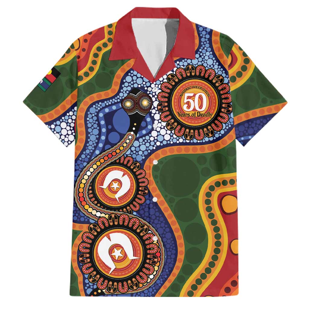 Australia NAIDOC Week 2026 Family Matching Mermaid Dress and Hawaiian Shirt 50 Years of Deadly Dhari Snake Aboriginal Art