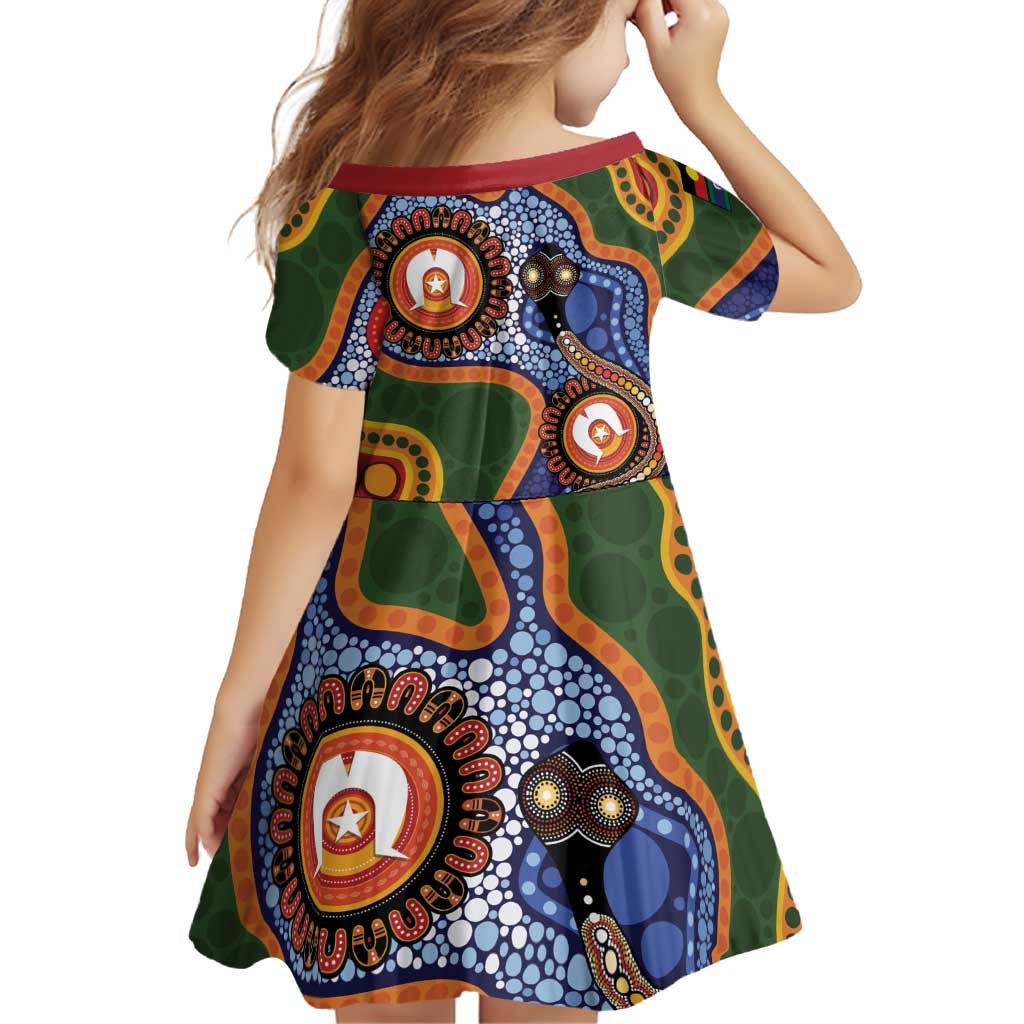 Australia NAIDOC Week 2026 Family Matching Off Shoulder Maxi Dress and Hawaiian Shirt 50 Years of Deadly Dhari Snake Aboriginal Art
