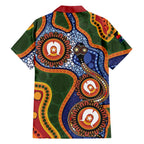 Australia NAIDOC Week 2026 Family Matching Off Shoulder Maxi Dress and Hawaiian Shirt 50 Years of Deadly Dhari Snake Aboriginal Art